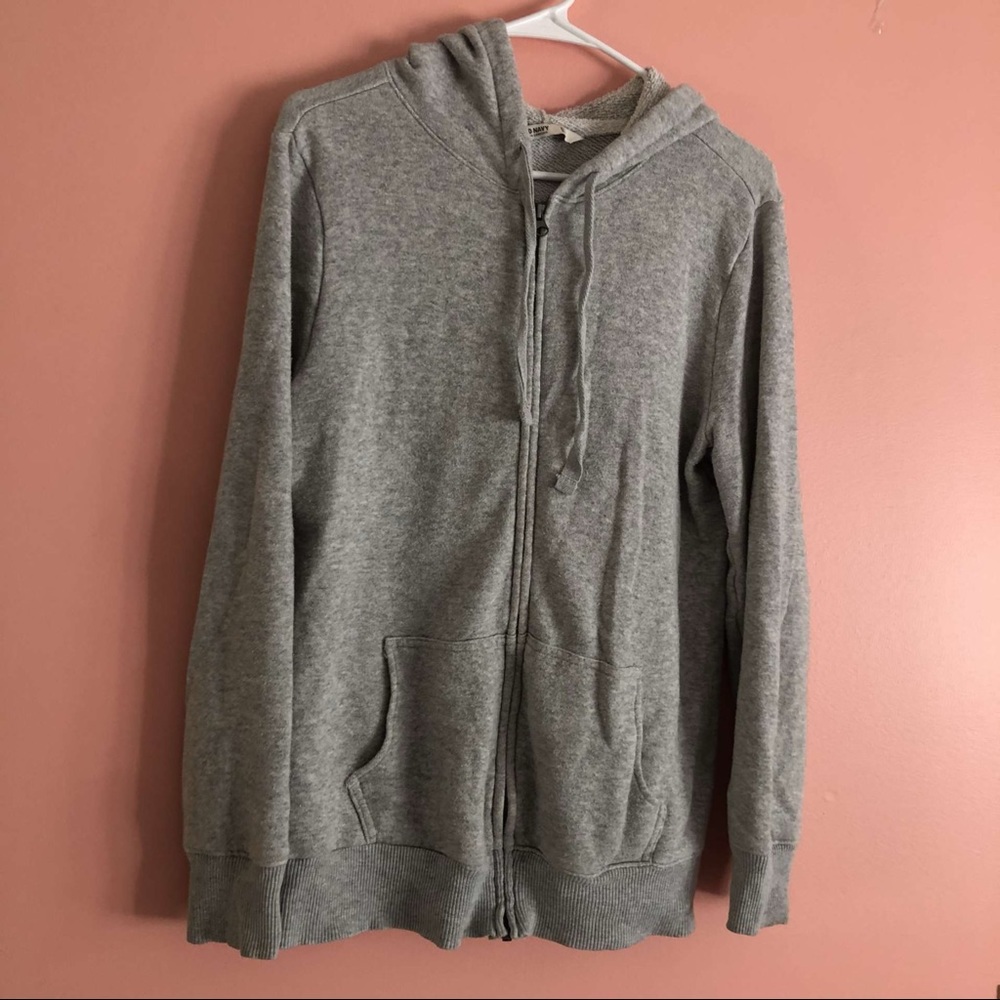 gray old navy jacket